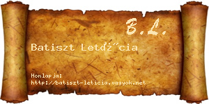 Batiszt Letícia névjegykártya